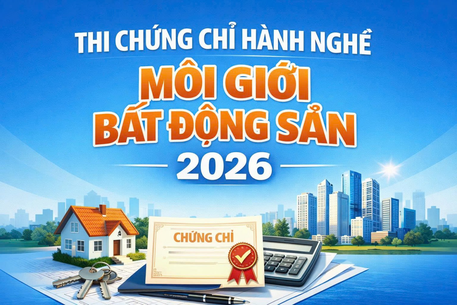 Thông báo Về việc tiếp nhận hồ sơ đăng ký dự thi sát hạch cấp chứng chỉ hành nghề  môi giới bất động sản đợt 1 năm 2026 tại thành phố Đà Nẵng